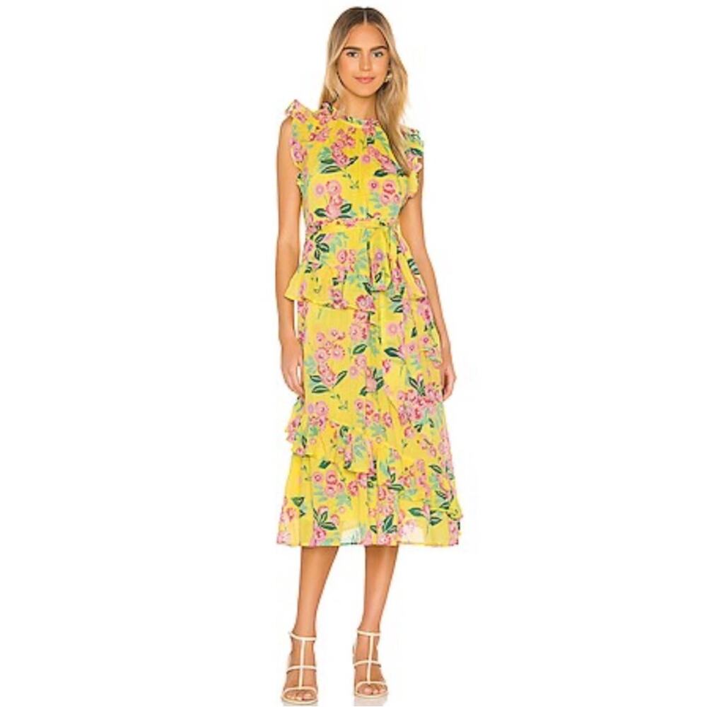 Banjanan Bella Dress in Ascot Gavotte Aurora Yellow Print Sz. S